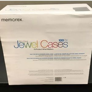 New Memorex Jewel Cases Clear 100pk package-torn